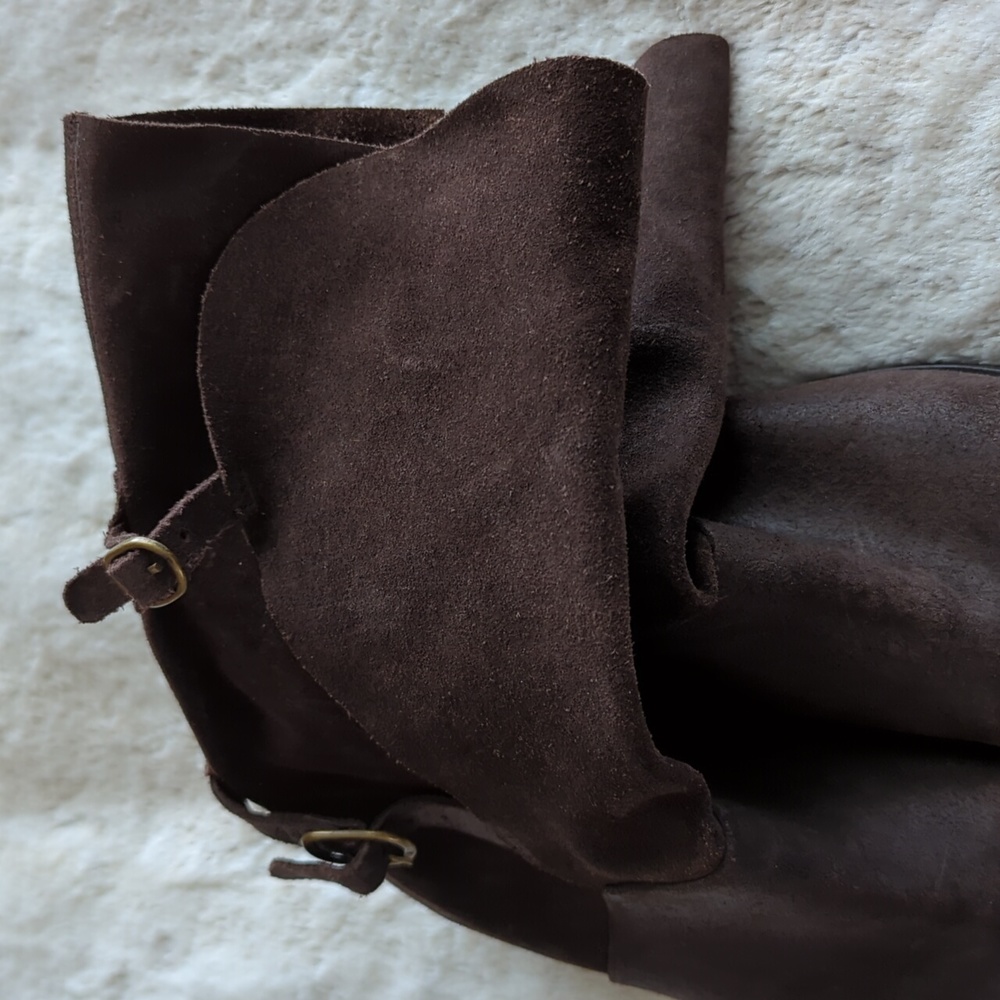 Coclico Mid Calf Brown Supple Suede Leather Trucker Boot Spain Size 6.5 - Picture 3 of 8